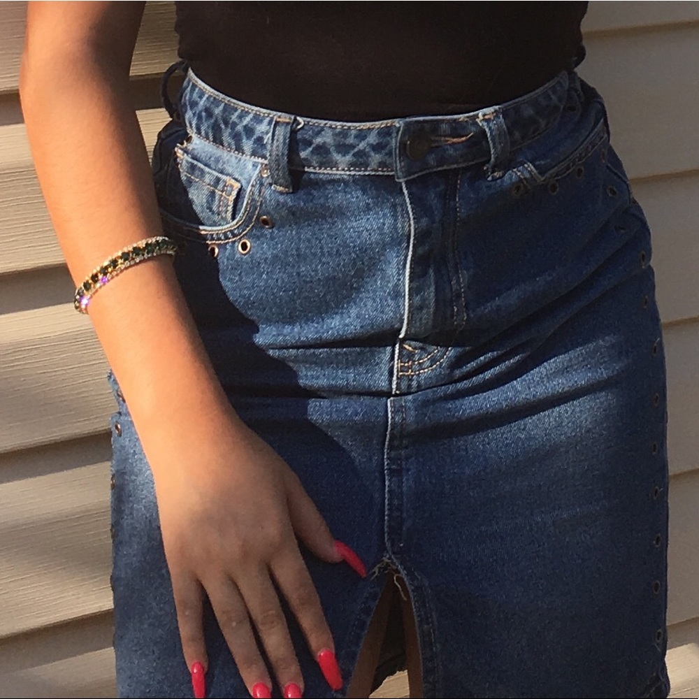 long denim skirt